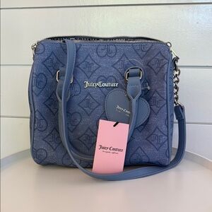 NWT Juicy Couture Slate Blue Bestsellers Fame Satchel